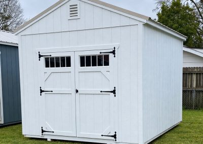 10x12 storage shed in a backyard in Raleigh, NC