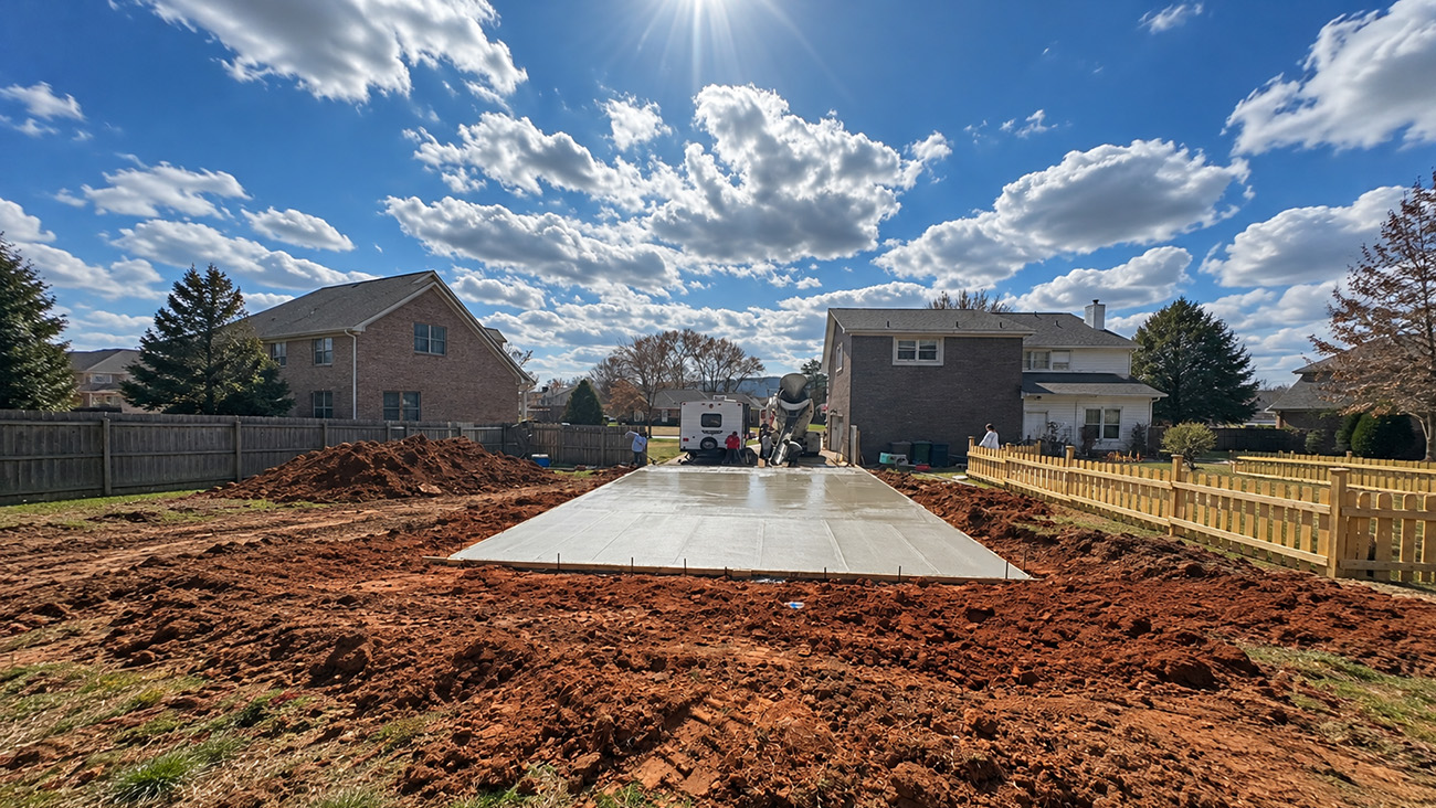 Concrete Driveway extension for a Durham family