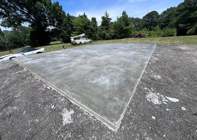 Concrete slab poured for a metal garage in Wilson, NC