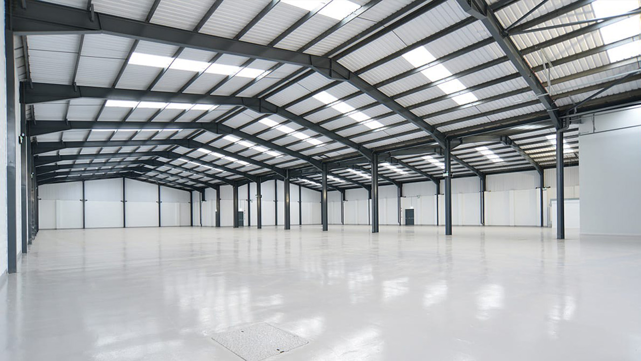 Steel auto repair shop building